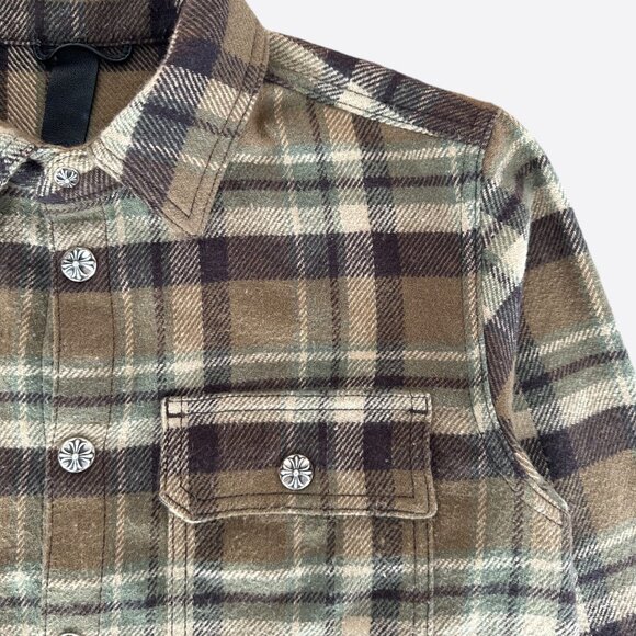 Chrome Hearts Brown Plaid Flannel Jacket - Picture 3 of 7